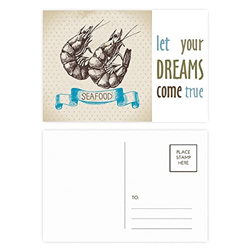 Cartes postales remerciement crevettes et fruits de mer pour partager vos souvenirs