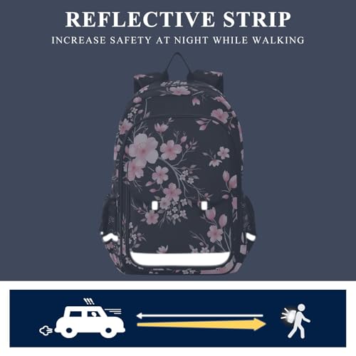 ALAZA Cherry Blossom Sakura Laptop Backpack Purse for Women Men FloralTravel Bag Casual Daypack with Compartment & Multiple Pockets by ALAZA - Image 5