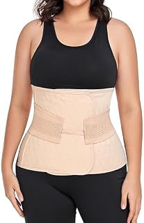 Moolida Abdominal Binder Post Surgery Postpartum Belly Band Belly Wrap Hernia Belt Stomach Compression Wrap C-Section,Nude,XXL