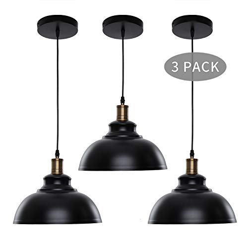 Pendant Lights, Lika Industrial Barn Ceiling Light Fixtures Black Hanging Pendant Lighting