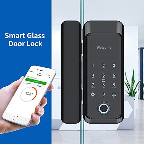 inteligentny zamek do drzwi, Szklany zamek biometryczny do drzwi i ekran dotykowy, sterowanie hasłem za pomocą aplikacji mobilnej, bezpieczny Bluetooth, przednich z klawiaturą numeryczną