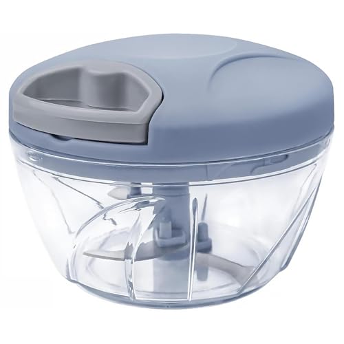 GEEZY Pull Cord Manual Vegetable Cutter Slicer Shredder Pulling Food Chopper Hand Blender Kitchen Tool 450ml