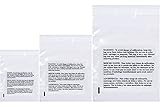 Poly Bags with Suffocation Warning 9x12, 11x14, 14x20 - Large Combo Pack of 300 (100 Each Size) - Clear Poly Bags by Retail Supply Co - Extra Strong Seal