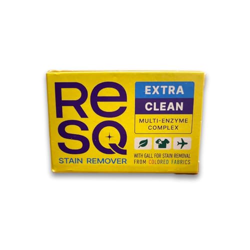 RESQ Stain Remover Soap Bar – Enzyme & Gall Stain Remover for Coloured Fabrics – Colour-Safe Natural Laundry Soap Bar, Eco Plastic-Free Packaging (90 g)