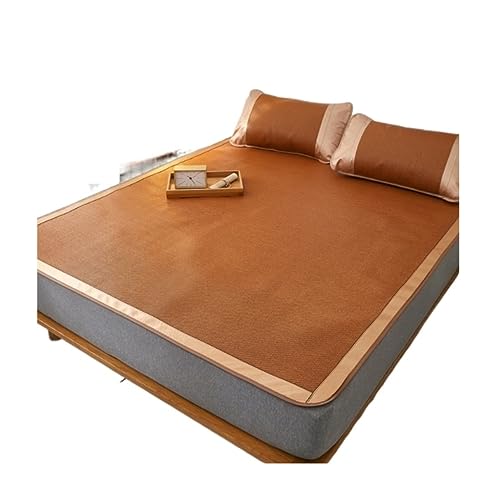 BOGAZY Colchones Colchón De Ratán Verano Colchoneta Dormir Bambú Cama Refrigeración Suave Plegable Antideslizante Verano(B,1.8 * 2.2m/5.9 * 7.2ft)