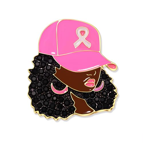 Image of Breast Cancer Pins Pink Ribbon Brooch Pins for Women Men Breast Cancer Awareness Accessories Pink Boxing Gloves Black Women Butterfly Brooches Breast Cancer Outfits Gifts