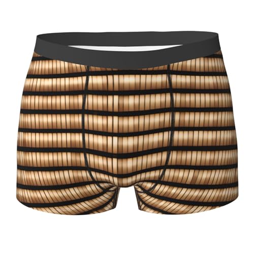 yyunbmr Cool Funny Boxer Briefs for Men Humorous Trunks 3D Cut Underwear Mens Fashion Shorts Wicker Woven pattern Print, Black, Small