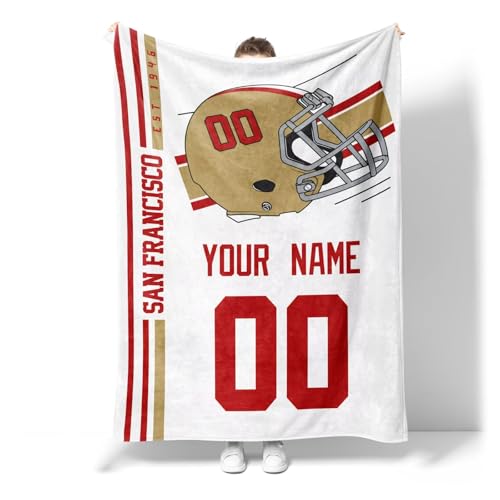 Image of San Francisco Throw Blanket Custom Name and Number Personalized Gifts for Men and Women