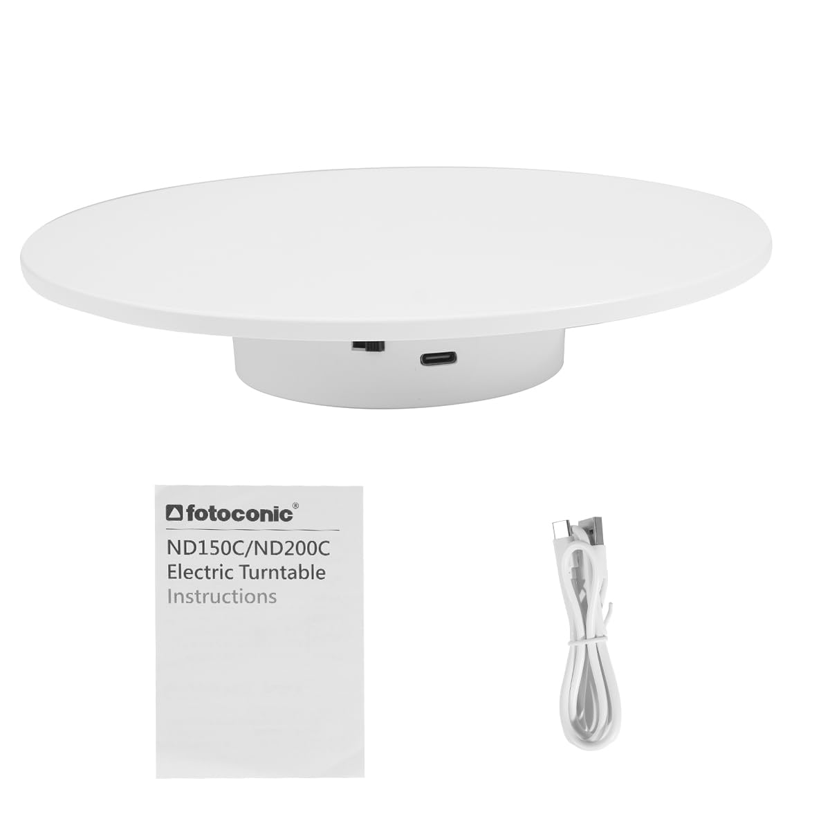 Fotoconic Présentoir rotatif motorisé de 20 cm, base rotative à 360°, capacité de charge de 5 kg, pour photographie, artisanat, bijoux, jouets (NC200C)