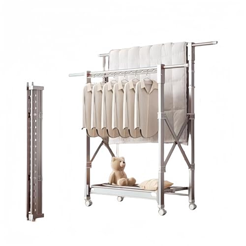 Adjustable Stainless Steel Clothes Drying Rack - Foldable, Space-Saving, Non-Slip, Durable Indoor/Outdoor Air Drying Solution for All Fabrics, 1.2m - Perfect for Small Spaces