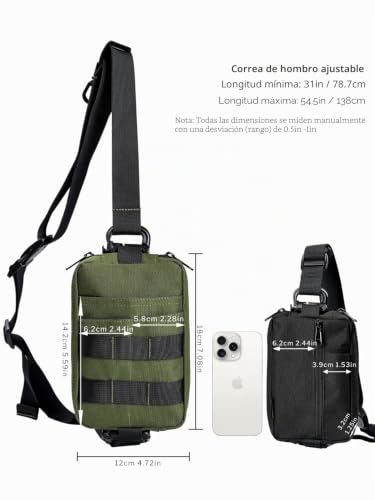 Bolso bandolera EDC VIPERADE CHS2 táctico Molle negro para acampar 5
