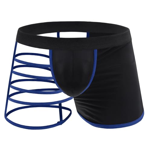 Mens Straps Underwear Ice Silk Boxer Briefs G-string Sexy Lingerie Straight Men Underpants