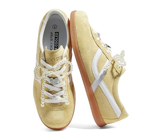 LUCKY STEP Women's Classic Retro Sneakers Casual Fashion Gum Sole