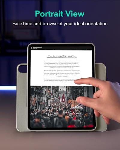 Image of ESR for iPad Air 11 Inch Case M4 /M3 /M2 (2026 /2025 /2024), iPad Air 5th /4th Gen Case (2022 /2020) 10.9 Inch, Removable Magnetic Cover, Adjustable Portrait /Landscape Stand, 9 Standing Angles, Titanium