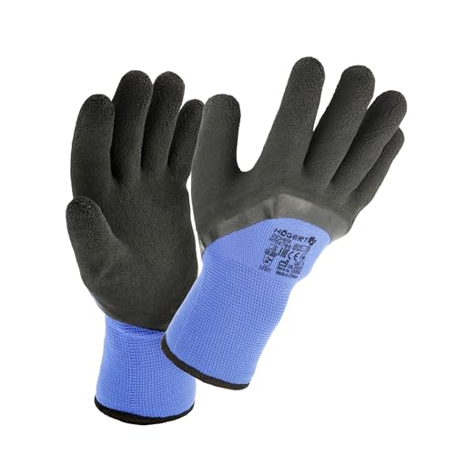Högert Technik ZICHER guantes de protección recubiertos de látex, aislados, azul, talla 10, para bajas temperaturas, certificados según EN 388:2016
