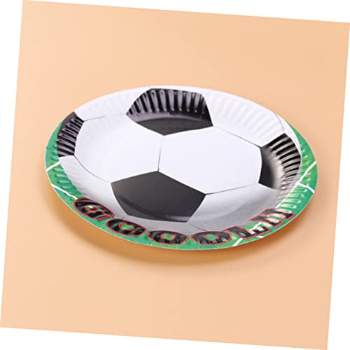 ifundom 60 Peças Padrão Festa Cm Prato De Papel Aniversário Futebol Decoração Placas Para Bandeja Bo
