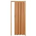 Produktbild tectake® Schiebetür Komplettset, Lamellentür, Falttür, Tür 80x203 cm, Raumtrenner mit Laufschiene, Vorhang gegen Zugluft, Klapptür als Kälteschutz, Schallschutz, Holz Optik - Nussbaum
