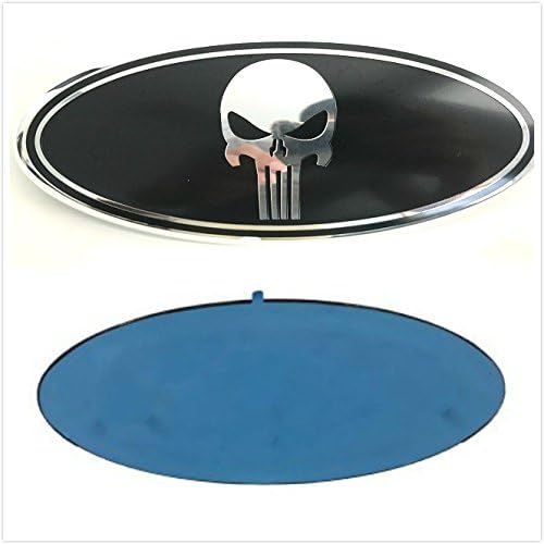 Foxxi F-7SKB Pusnisher 7'' x 2.8'' Escape Excursion Expedition Freestyle For d F-150 F-250 F350 Grille Tailgate Emblem Oval Decal Badge Nameplate