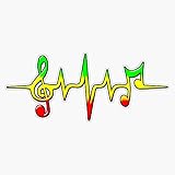 Music Pulse, Reggae, Sound Wave, Rastafarian, Jah, Jamaica, Rasta Vinyl Waterproof Sticker Decal Car Laptop...