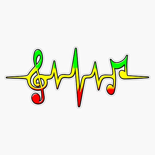 Music Pulse, Reggae, Sound Wave, Rastafarian, Jah, Jamaica, Rasta Vinyl Waterproof Sticker Decal Car Laptop Wall Window Bumper Sticker 5