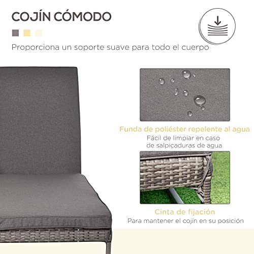 Outsunny-Conjunto-de-2-Tumbonas-de-Jardin-con-Cojines-Acolchados-Ratan-con-Mesa-Auxiliar-para-Piscina-o-Terraza-Carga-160kg-195x60x86-cm-Acero-Gris
