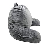Removable Cover bedrest Back Support Reading Chair Pillow for Sitting in Bed with Arms