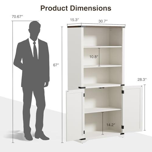 Farmhousebookshelvesandbookcaseswithdoorsantiquewhitetallbookshelfwithstoragecabinetkitchenpantrybathroomorganizer5tiercountryrusticdisplayrackforlivingroomhomeoffice Urban Country Home Decor Farmhouse bookshelves and bookcases with doors antique white tall bookshelf with storage cabinet kitchen pantry bathroom organizer 5 tier country rustic display rack for living room home office urban country home decor