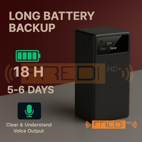 Image of FREDI HD PLUS 64GB Digital Voice Recorder with One-Key Slide Recording | Smart Sound Detection | Adjustable Noise Reduction | USB Rechargeable Audio Recorder for Lectures, Meetings, Classes
