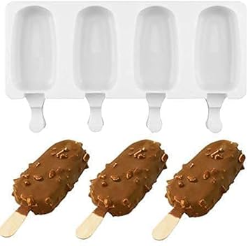 4 Cavity cakesicle and Popsicle Mold for Making Ice Creams and Desserts