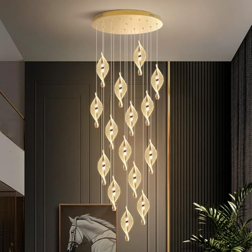 Suspension moderne LED dorée à intensité variable avec 15 têtes - 2