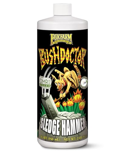 FoxFarm BushDoctor Sledgehammer - Rinse Formula with Yucca Saponin, Clears Fertilizer Buildup, Enhances Root Moisture Absorption - Perfect for Hydroponic and Soil Application (Quart)