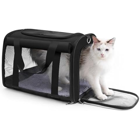 Cat, Carrier,Grey, Soft-Sided Cat Bag Animal Carriers Travel Puppy Carry As a Toy of Fabric Pet Home (Black) Cover