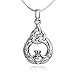 Chuvora Sterling Silver 20 mm Celtic Knot Claddagh Friendship Endless Love Symbol Pendant Necklace 18''