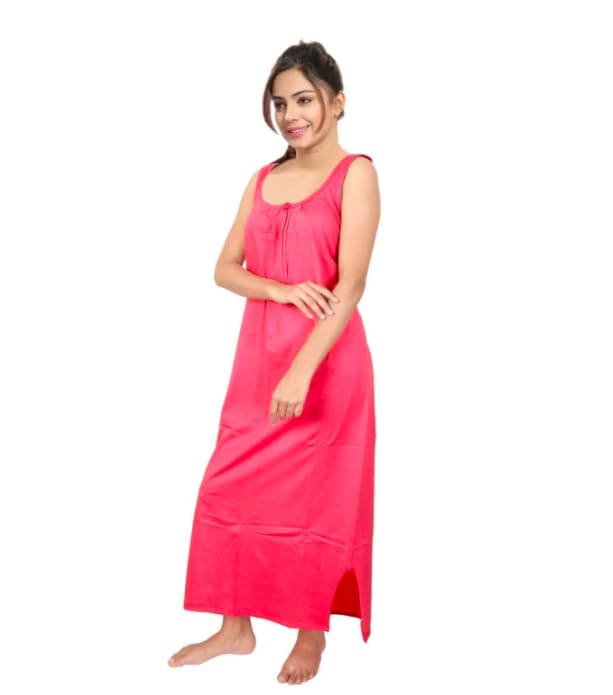 Image of Women's Sleeveless Maxi Night Dress, Spaghetti Strap Nighty, Comfortable Sleepwear Pack of 2