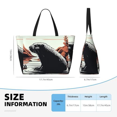 Beach Bags For Women Large Waterproof Sandproof Beach Tote Bag Lightweight Zipper Carry On Bag Black Beaver Pool Bag For Gym Travel Vocation4
