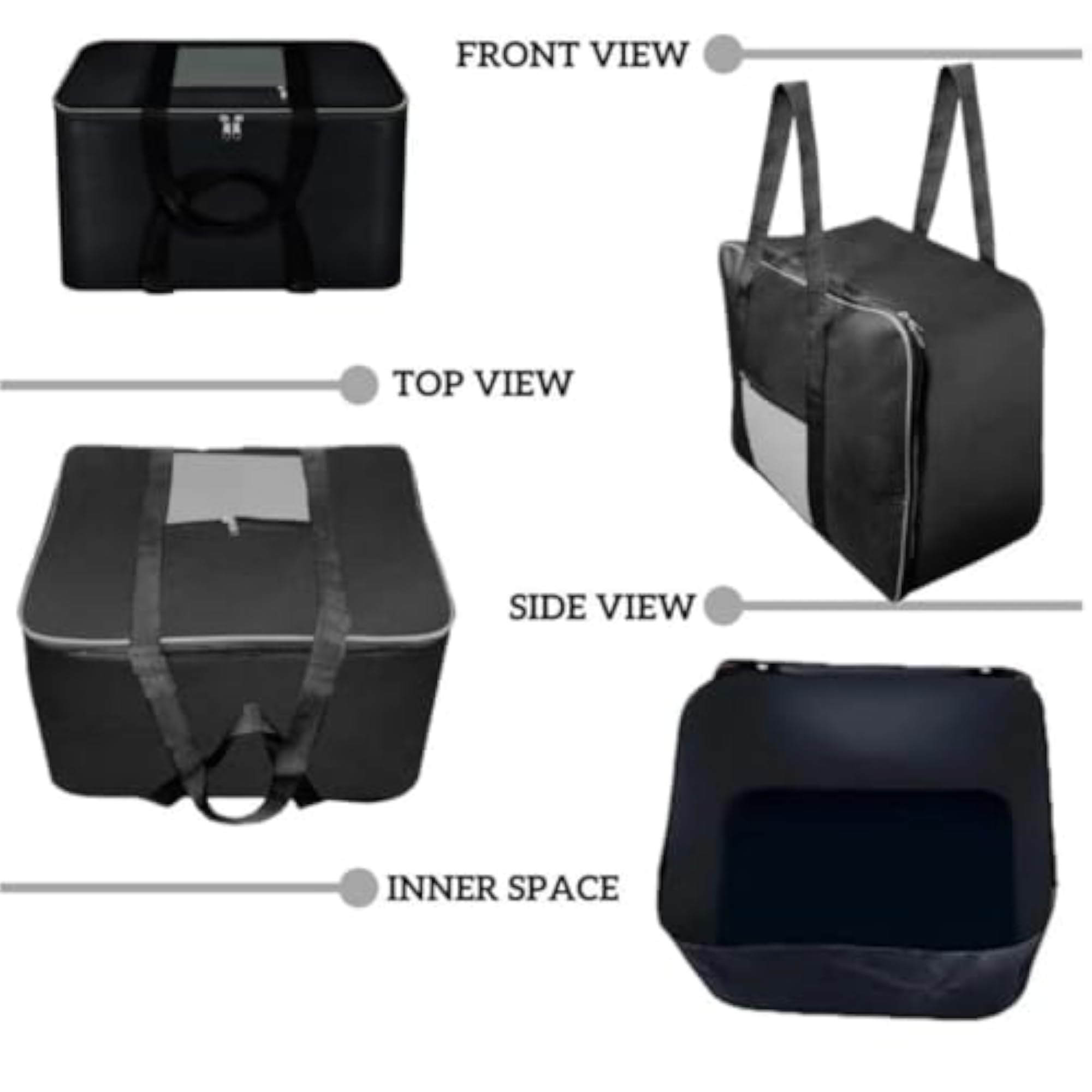 Large Size Underbed Storage Bag for Clothes, Black & Red