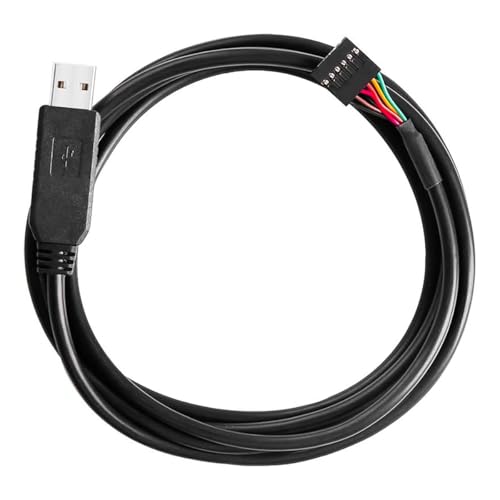 DollaTek - DollaTek USB-zu-Seriell-Adapter, USB-zu-TTL-Seriell-Adapter, 6-polige Buchse, TTL-232R-5V-WE-Kabel für Router-Festplatte (1 m, schwarz)