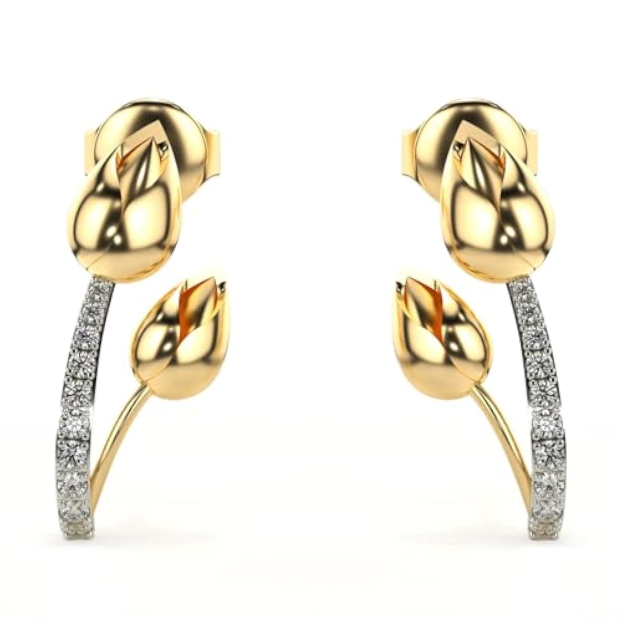 Women's Sterling Silver & Lab Grown Diamond Earrings, 0.13cts