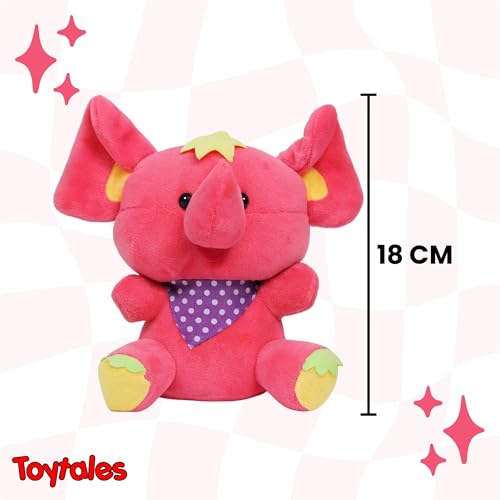 Image of TOYTALES Soft Toy Combo Pink Elephant & Blue Dinosaur Plush Stuffed Toys for Kids (Pack of 2)