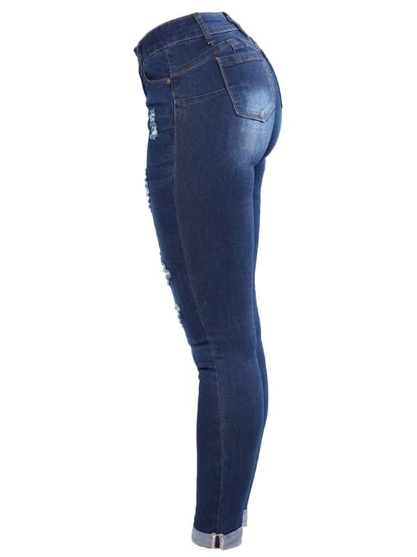 Andongnywell Cute Ripped Jeans for Women Distressed Skinny Slim fit Jeans Juniors and Plus Sizes3