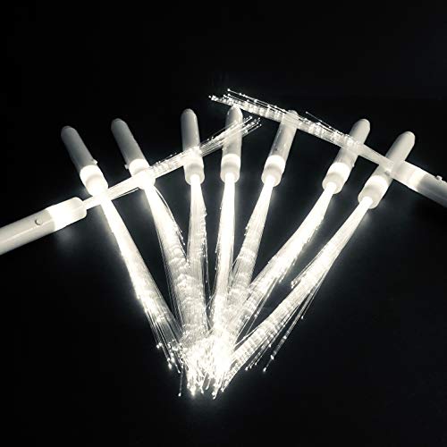 25 Stück LED Leuchtwedel weiß - Leuchtstab mit weißem Stand- und Blinklicht - für Party, Konzert und Hochzeit Cover