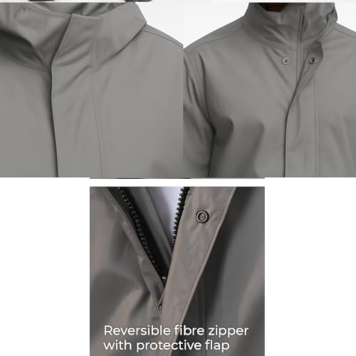 Image of Unox Rain Coat for Men waterproof with Bagpack Cover Waterproof Raincoat with Pant Set suitable for Men, Women, Boys & Girls Adjustable Top and Bottom Rain Coat