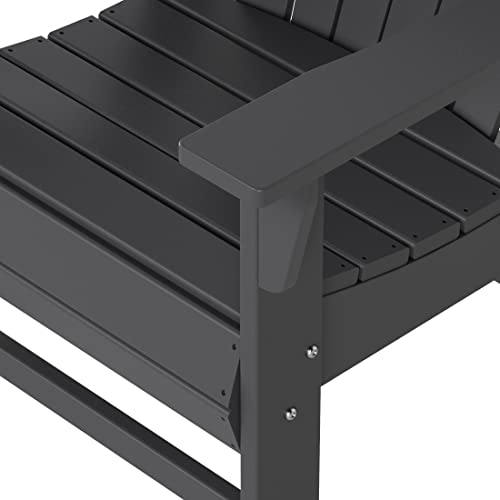 Wo Outdoor Adirondack Dining Chair Lounger Seat Retro Beach Aesthetic Seat Furniture For Outside Restaurant Dining, Home, Balcony, Terrace, Lawn, Pool, Deck, Garden (Gray) #TOP7