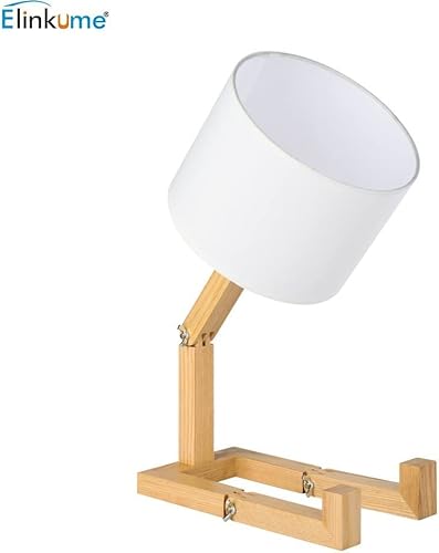 Elinkume Cute Desk Lamp,Unique Table Lamps,Wood Bedside Table Lamp Fun Funky Person Lamp Wooden Robot Cute Lamps For Bedrooms #TOP3