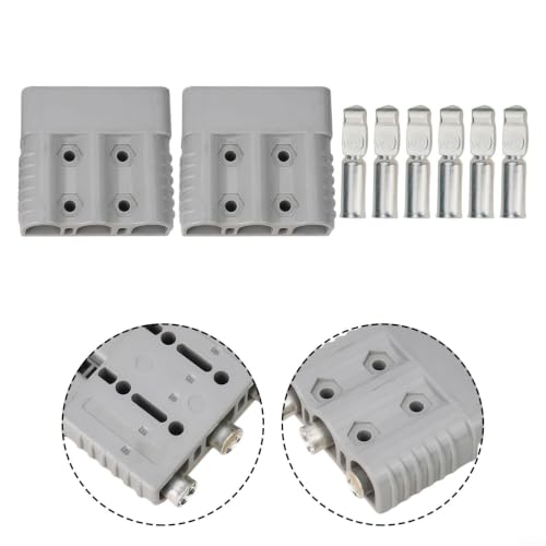 Conector de carretilla elevadora industrial de 175 A y 600 V robusto gris 6