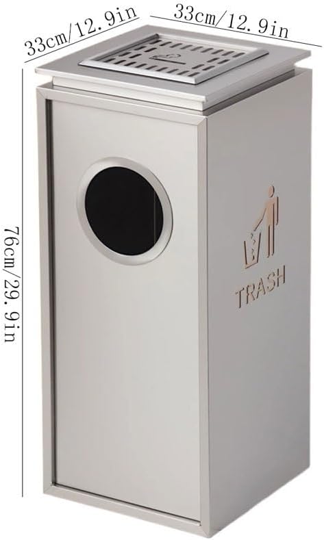 Patios Hotel Lobby Trash Can with Ashtray Shopping Mall Elevator Entrance Stainless Steel Ash Pillar