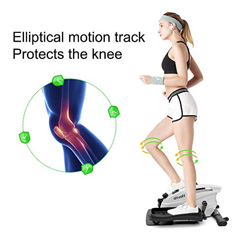 ATIVAFIT Under Desk Elliptical Bike, Pedal Exerciser, Mini Elliptical Machine with Non-Slip Pedal, Display Monitor and Adjustable Resistance, Quiet & Compact Home Office Trainer Fitness Peddler