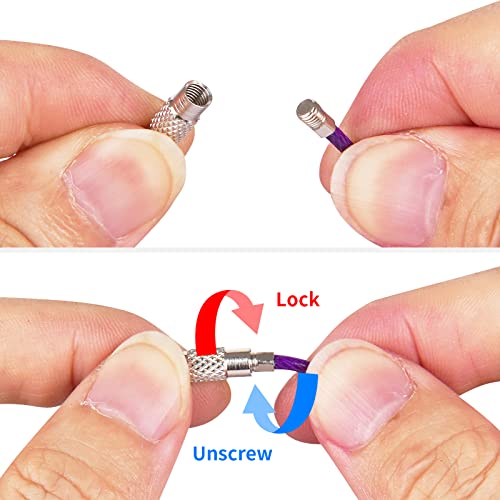 Cuttte 14Pcs Key Ring Keychain - 4.7 Inches Stainless Steel Wire Key Rings For Key Chain Rings, 2Mm Coated Keychain Cable Threaded Heavy Duty Luggage Tag Loops Dog Tag Ring For Collar #TOP3