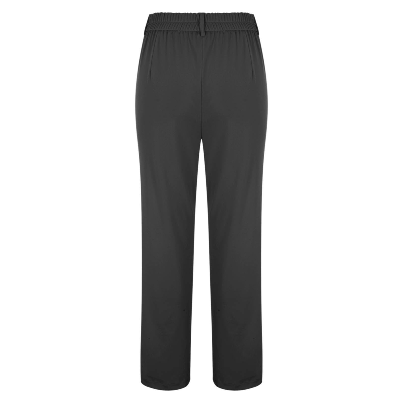 Generisch Pantalon d'été pour femme, léger et aéré, élégant, jambe droite, taille haute, stretch, pantalon de costume, pantalon de loisirs fin, pantalon de loisirs avec poches, confortable, jambe