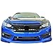 IKON MOTORSPORTS, Front Grille Compatible With 2016-2021 Honda Civic FK8, Type R Type-R Style Gloss Black Mesh Grill Guards Hood ABS Plastic, 2017 2018 2019 2020